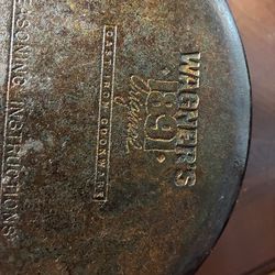 Wagner's 1891 Original Cast Iron 5 Qt Dutch Oven Cookware No Lid Made in USA