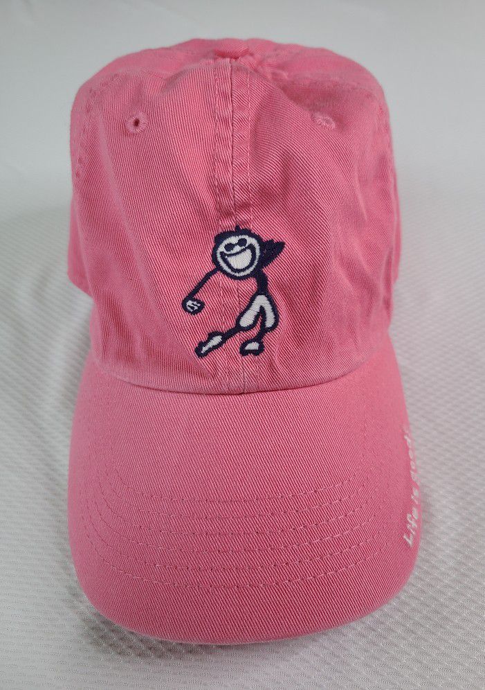 Life is Good Pink Golf Hat Cap

