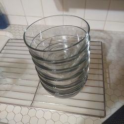 6 (3-cup) Clear Glass Bowls
