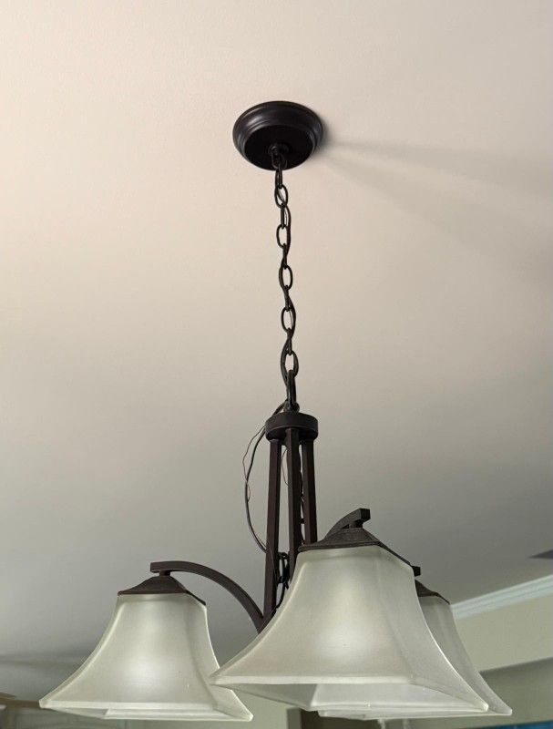 3 light bronze chandelier