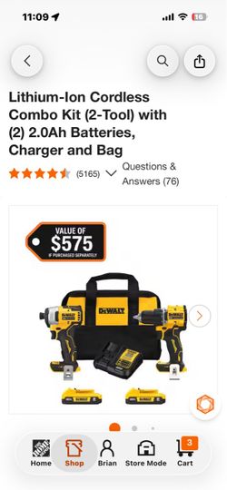 DEWALT 20V Cordless 2-Tool Combo Kit