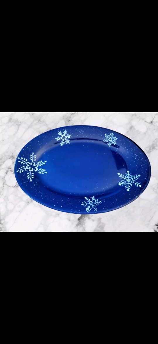Nantucket Home Platter 16"L x 11"W Diner Kitchen Winter Or Holiday