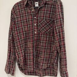 NSF Men's Red Plaid Shirt.size S.unisex.retail $248.excellent condition