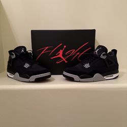 Air Jordan 4 Retro Black Canvas Size 10.5 Brand New