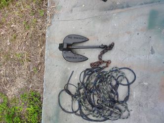 Boat Anchor with Chain and Rope