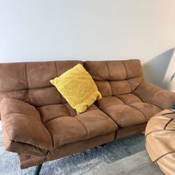 Brown Sofa Couch , Clean Use It Couch Fit 3 Person