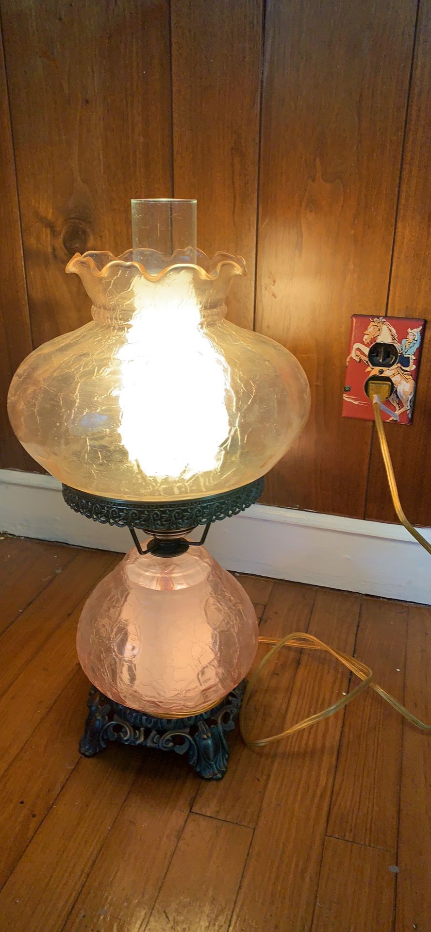 Antique glass parlor lamp