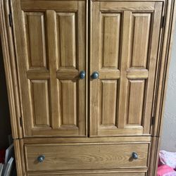 Solid Oak Armoire 