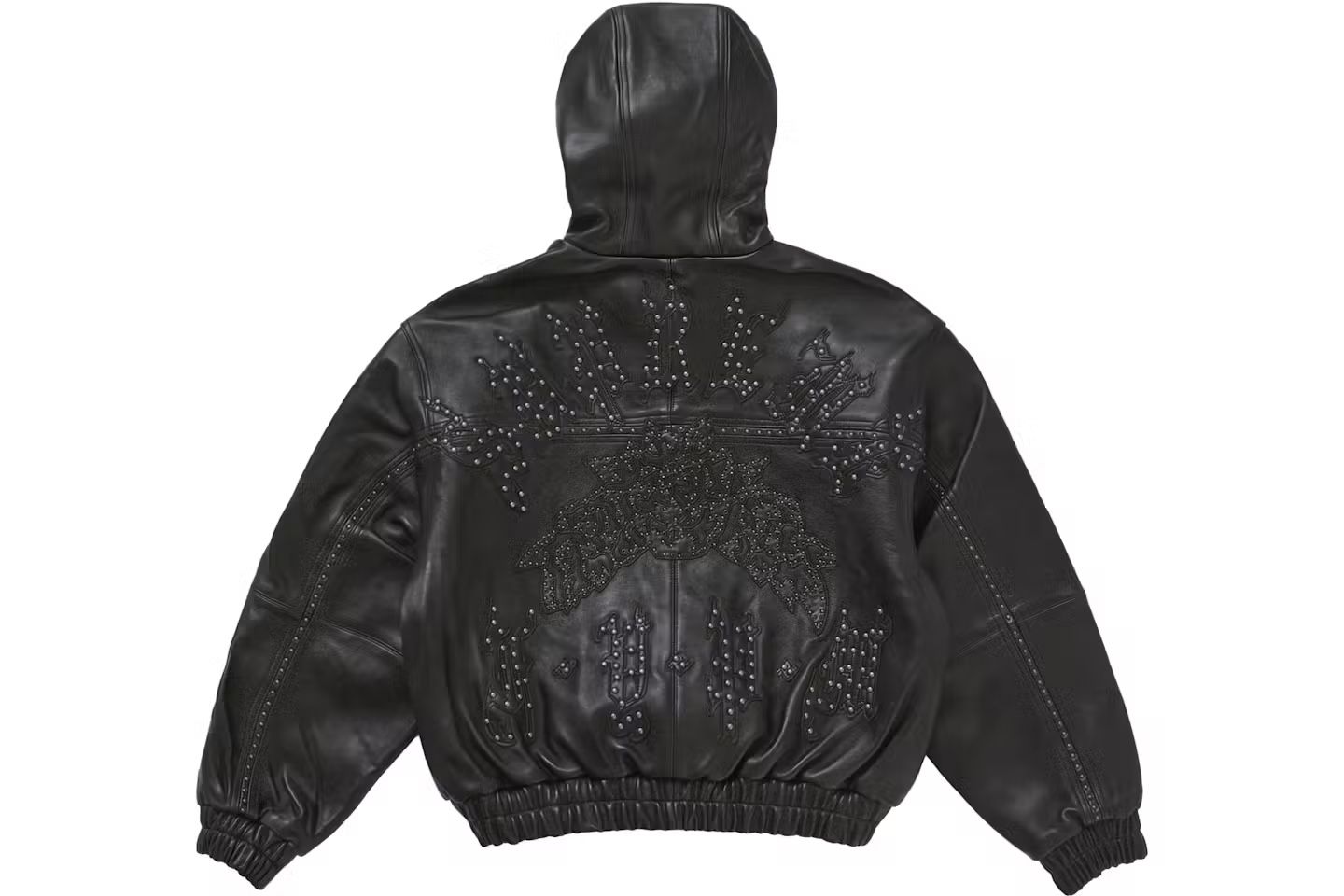 Supreme Studded Hooded Leather Jacket Sz Small