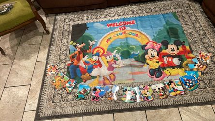 Mickey and friends birthday banner with birthday sign