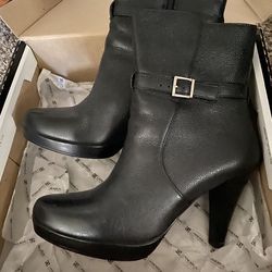 Brand New Black Leather Booties Size 9 
