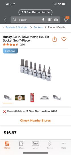 Husky 7 Piece Hex Bit Set MM