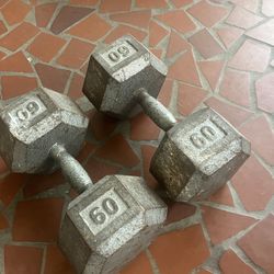 Set of 65lb Dumbbells (solid metal) $90