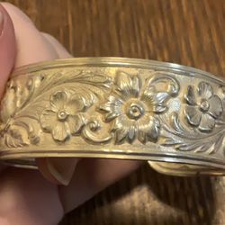 Sterling Silver Repousse Cuff Bracelet, 7 1/2”
