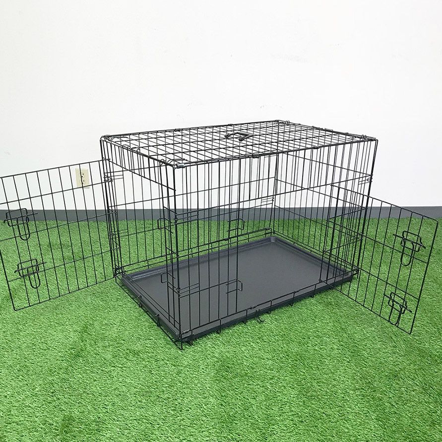 (New) $40 Folding Double Door 36” Medium Size Dog Cage CrateKennel 36x23x25” 