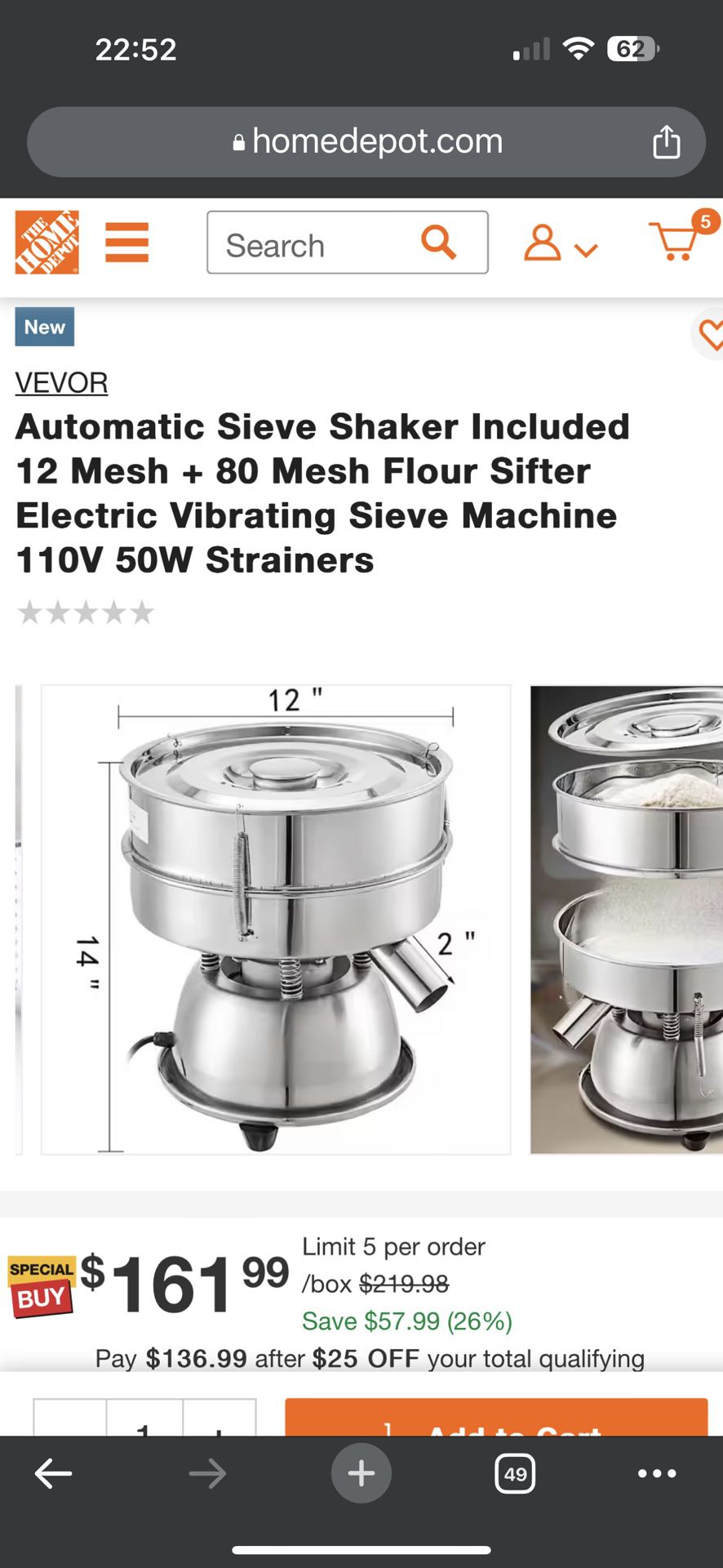 VEVOR Automatic Sieve Shaker Included 12 Mesh + 80 Mesh Flour Sifter  Electric Vibrating Sieve Machine 110V 50W Strainers for Sale in Ontario, CA  - OfferUp