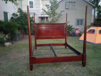 Red Mahogany Bed Frame Solid Wood 