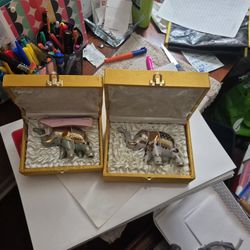Hand Painted Elephants "Trunks Up"