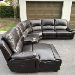 🛋️ Sofa/Couch Sectional - Dark Brown - Recliners - Leather - Delivery Available 🚛