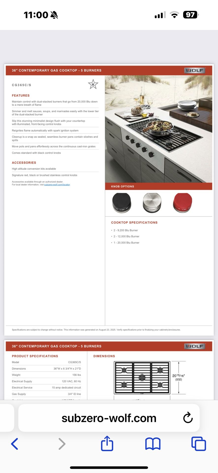 NEVER USED 💰 WOLF💰 36”GAS COOKTOP WITH CONTROLS THAT GO THROUGH THE FRONT OF YOUR COSTOM CABINET. 8/22/25