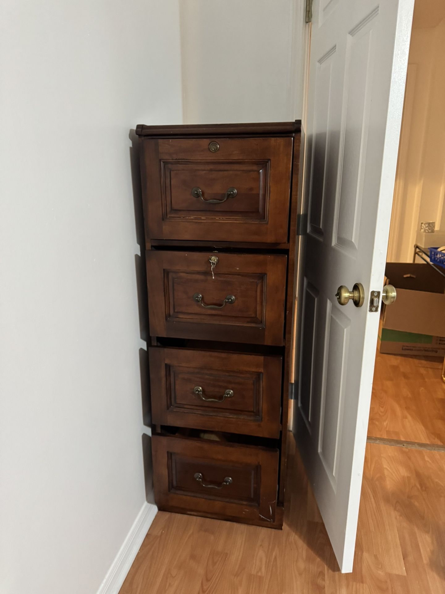 Wood 4 Drawer File Cabinet