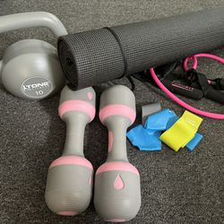 Workout Set - Dumbbells, Kettlebell, Resistance Bands, Yoga May