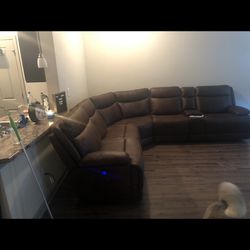 Suede 5pc Recliner Couches 