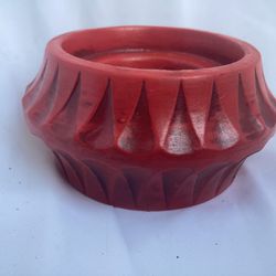 Ceramic Vintage Mid-Century Red Candle Holder