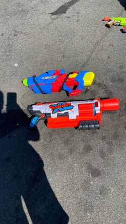 Good condition, water gun and Nerf gun