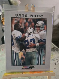 Photo file 8x10 Dallas Cawboys Emmitt Smith,Troy Aikman,Michael Irvin