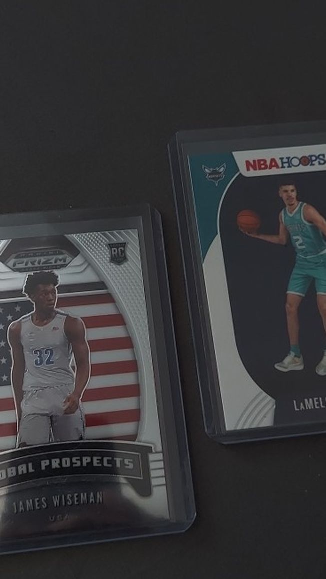 Rookie Lamelo Ball and James Wiseman Panini Cards New
