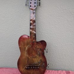 Beautiful 40" X 16" Metal Handcrafted Guitar Wall Decor