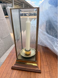Solid wood candle lantern and a box of candles