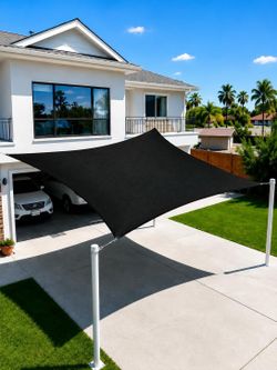 NEW 14' x 20' Premium Black Sun Shade Sail – UV Protection