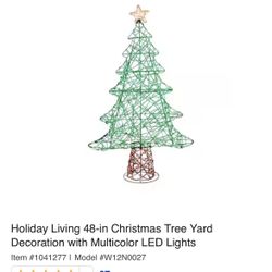 Holiday Living 48-in Christmas Tree Yard Decoration with Multicolor LED Lights