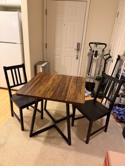 Square Dining Table Set for 2  (IKEA chairs included)