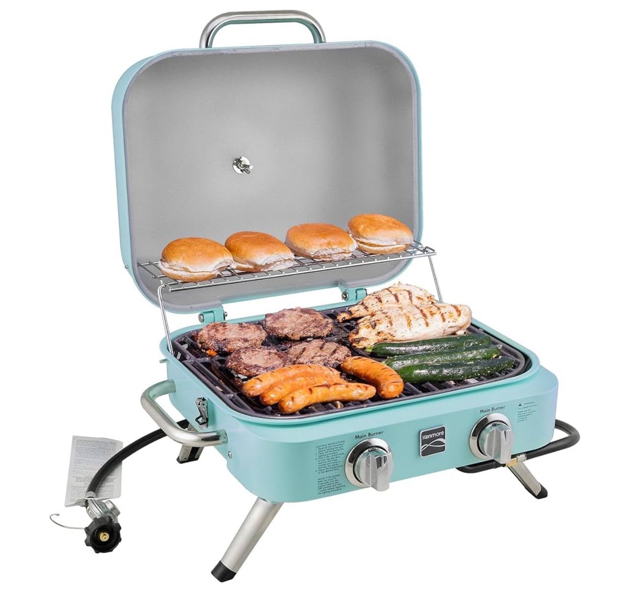 Burner Portable Retro Gas Grill, New,Camping.