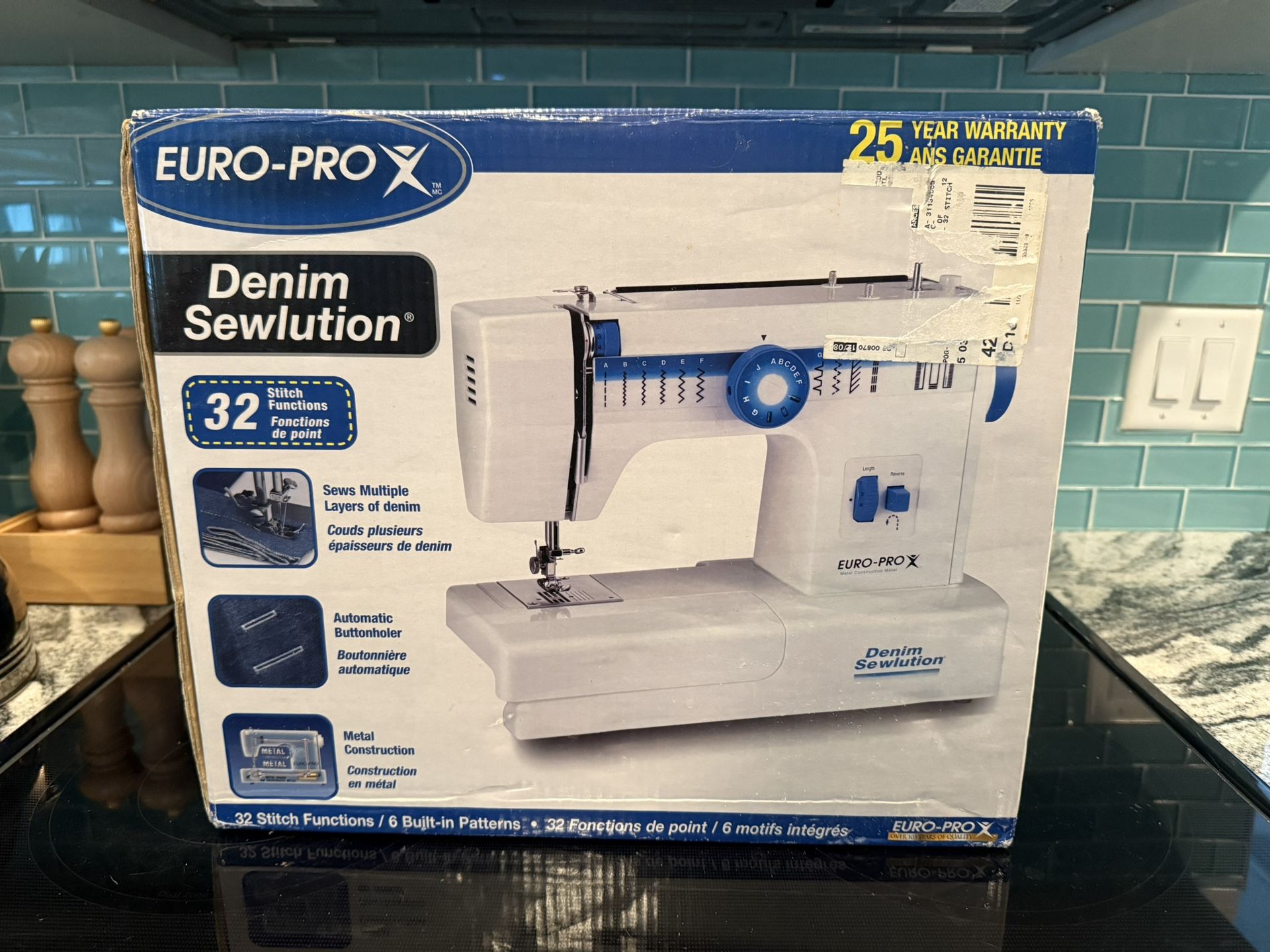 Euro-Pro X Denim Sewlution with tons of sewing supplies