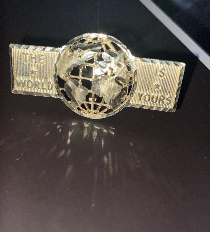 gold 2finger ScarFace (the world Is Yours) Ring