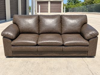 Taupe Brown 3-Seat Sofa – Plush Cushions