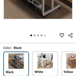 Adjustable End Table With Storage, Rolling Sofa Side Table, Modern Couch Tables That Slide Under, Height Adjustable Side Tables For Living Room, Multi