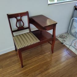Antique Telephone Table / Chair
