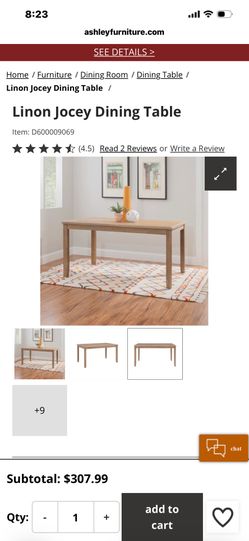 Ashley Furniture Linon Jocey Dining Table