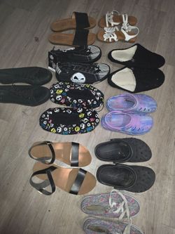 Variety of shoes sandals crocs