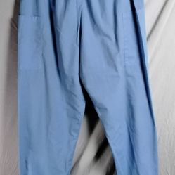 Scrub Pants Size Medium Blue Simply Basic Pull On Elastic Waist