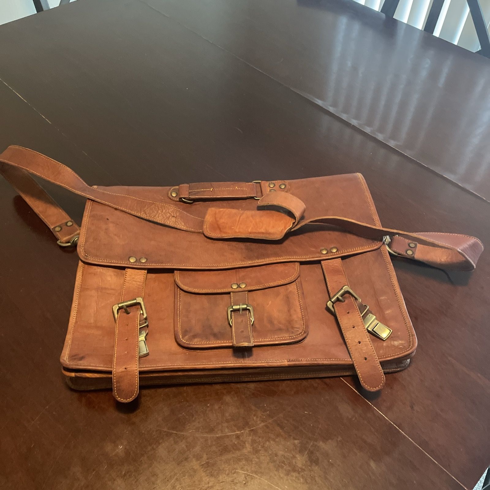 Men’s Vintage Leather Satchel Messenger Bag