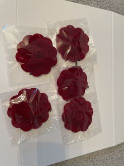 Chanel red Camelia Sticker velvet Flower holiday 2018 Rare