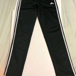 Adidas jogging pants Black/White stripe 26"  waist, 30"  inseam