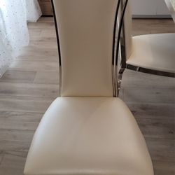 6 White/ Ivory Dining  Chairs