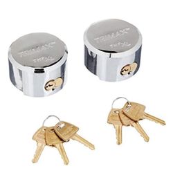 TRIMAX Hockey Puck Internal Shackle Trailer Door Locks Keyed Alike with Enlarged Lock Opening and 3/8-inch Internal Shackle Diameter (2 Pack)